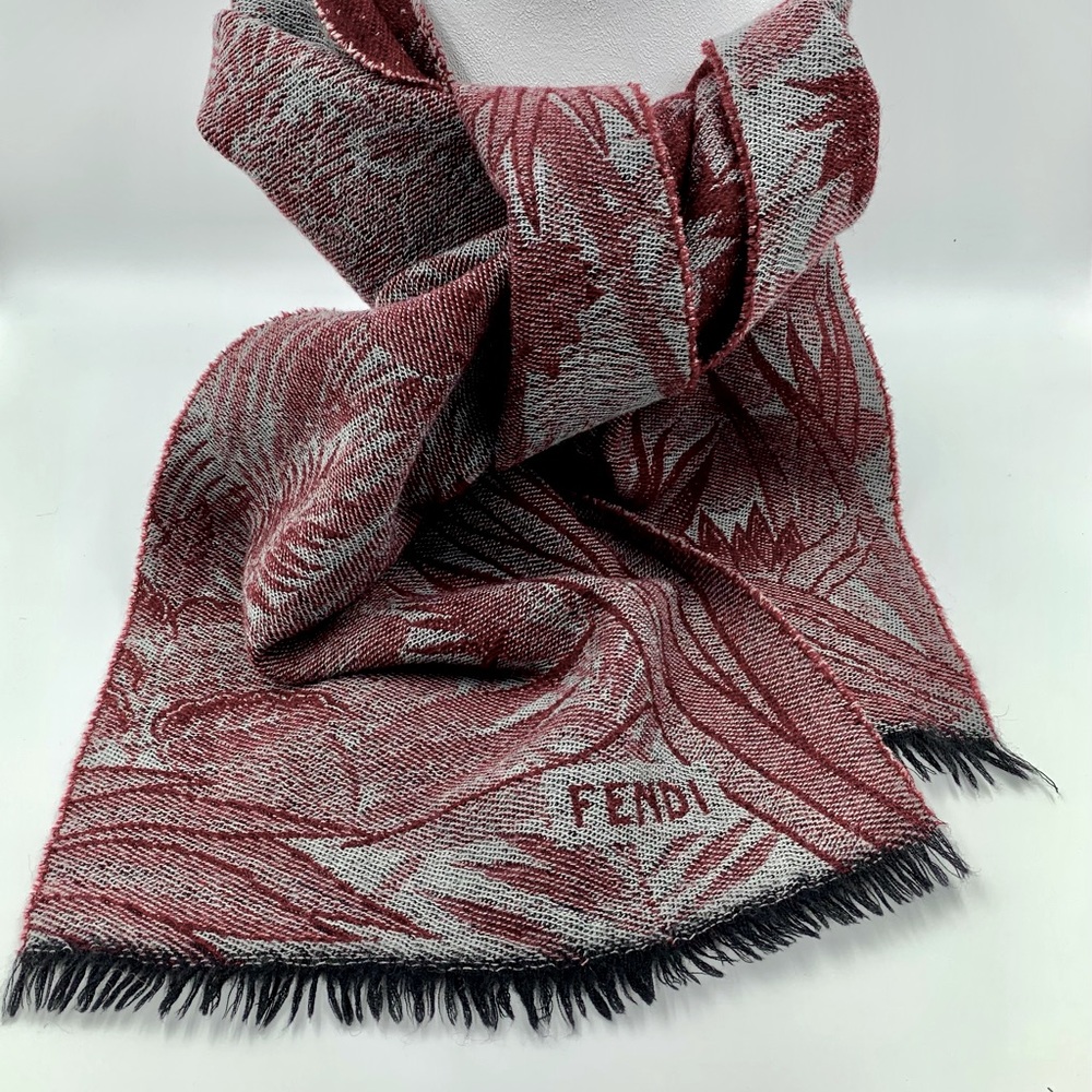 Fendi reversible Lotus/Rising Sun stole/scarf, wool blend, great condition